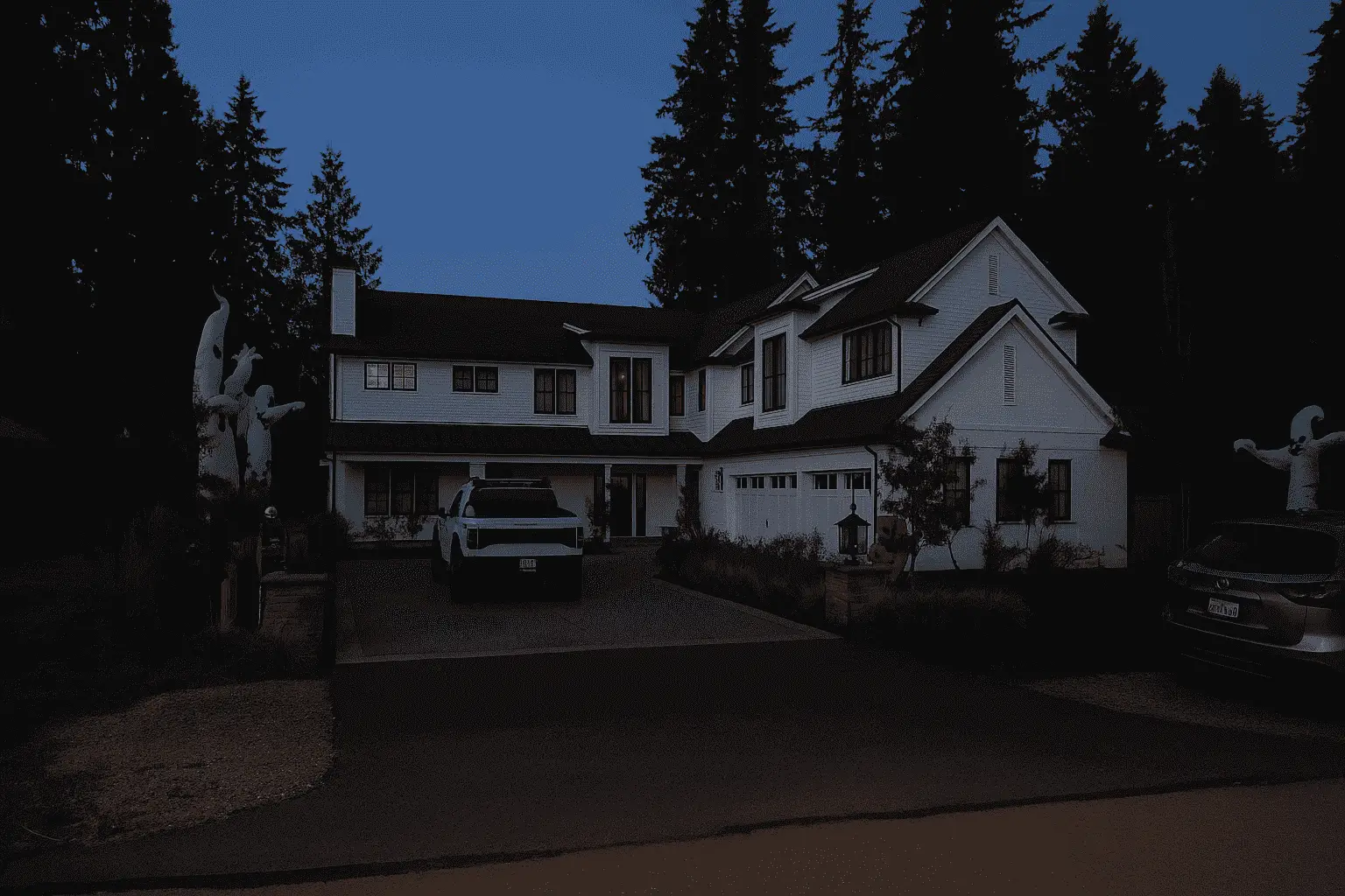 Before Christmas light installation